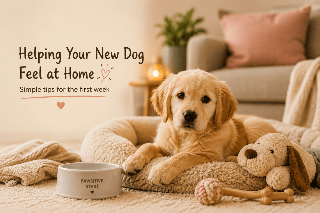 New golden retriever puppy feeling safe and comfortable at home during the first week