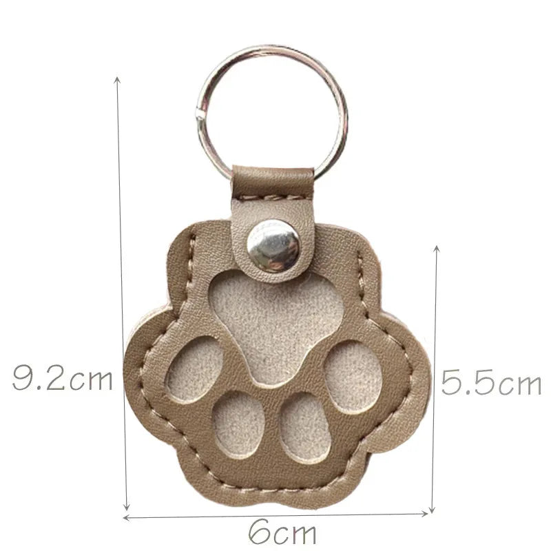 Pet fur keepsake keychain dog and cat paw print locket memorial gift