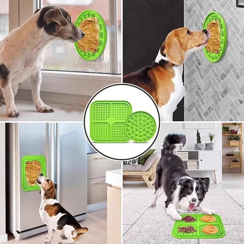 Silicone dog lick mat slow feeder treat mat for grooming and bath time