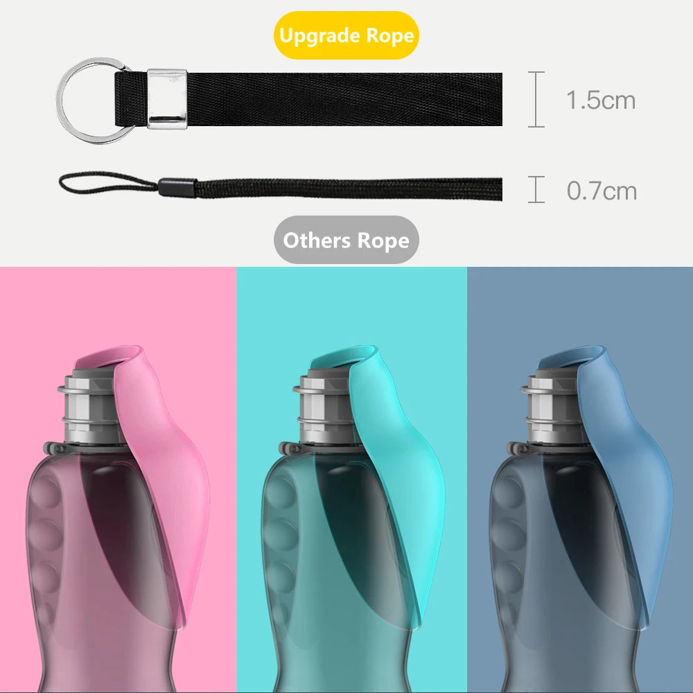 Portable dog travel water bottle 27 fl oz 800 ml with drinking dispenser