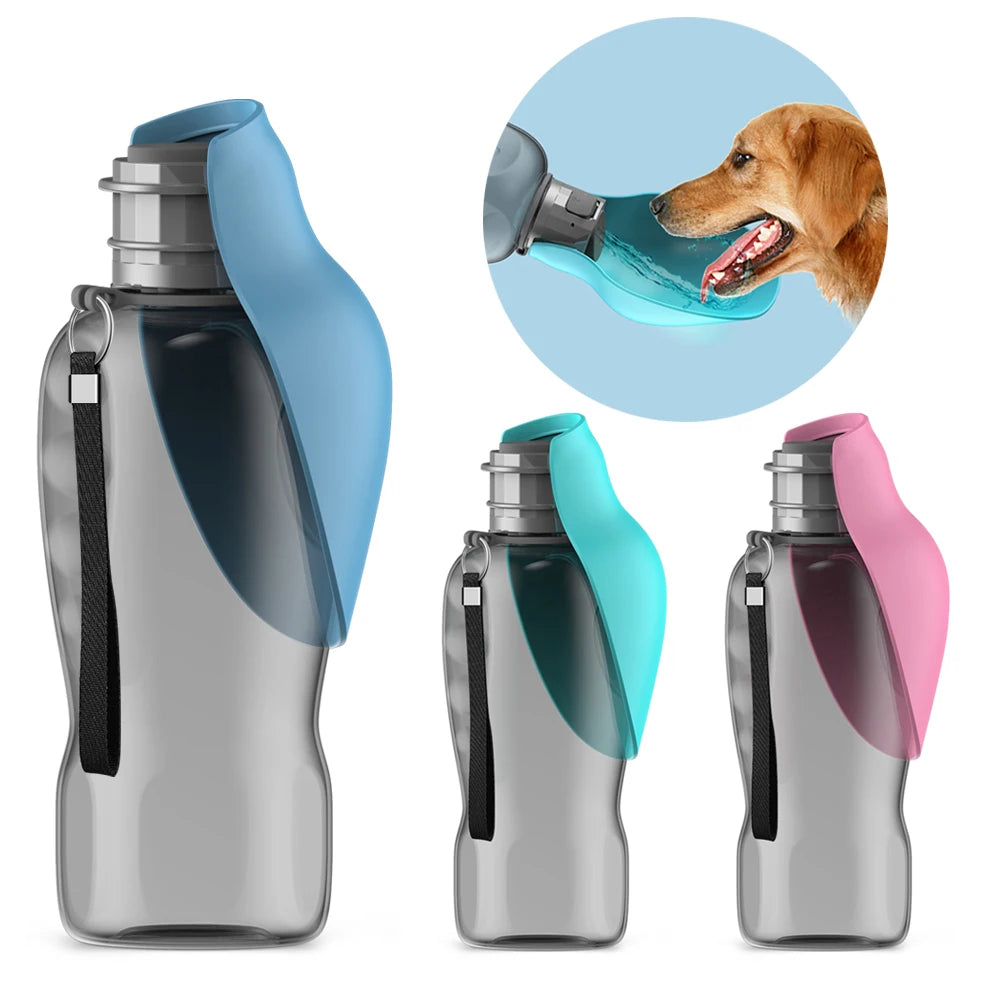 Portable dog travel water bottle 27 fl oz 800 ml with drinking dispenser
