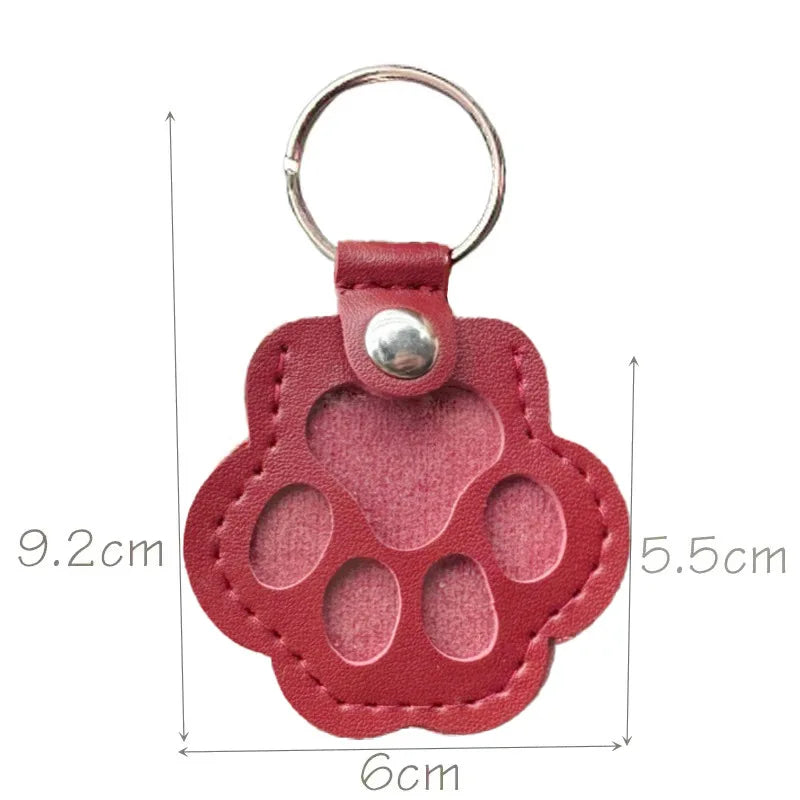 Pet fur keepsake keychain dog and cat paw print locket memorial gift