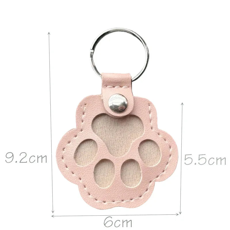 Pet fur keepsake keychain dog and cat paw print locket memorial gift