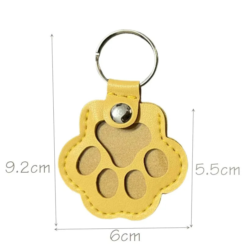 Pet fur keepsake keychain dog and cat paw print locket memorial gift