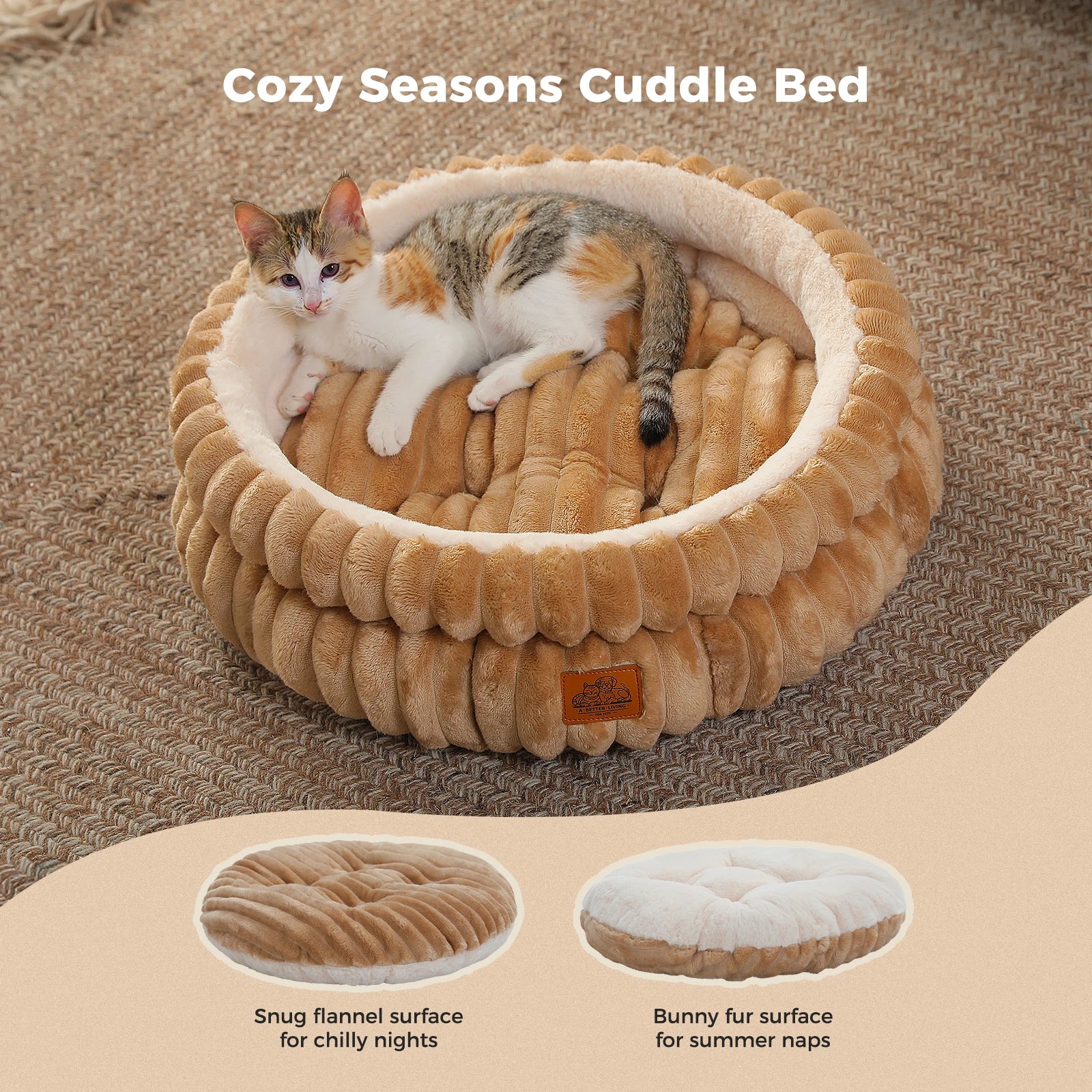 Cozy Round Pet Bed with Non-Slip Base - product image 13