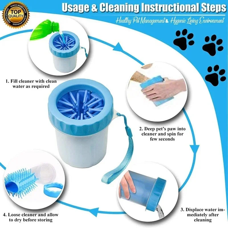 Dog paw cleaner cup portable paw washer for muddy paws after walks