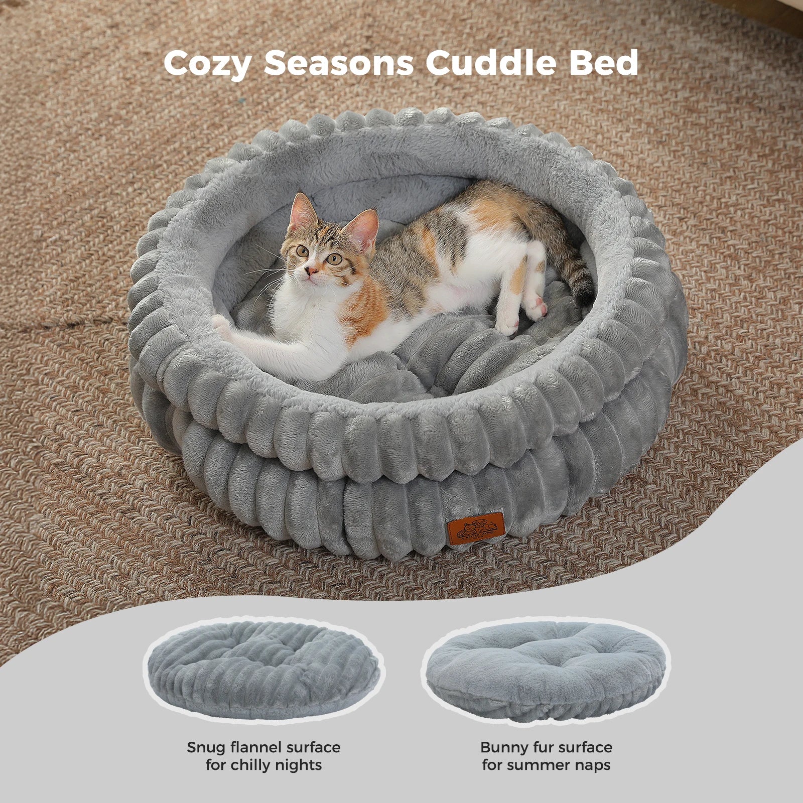Cozy Round Pet Bed with Non-Slip Base - product image 2