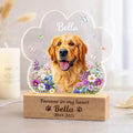 Personalized pet memorial night light with dog or cat photo rainbow bridge gift