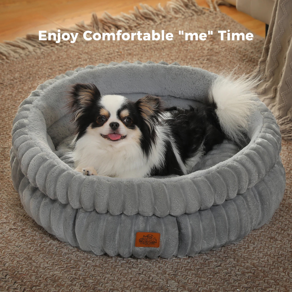 Cozy Round Pet Bed with Non-Slip Base - product image 1