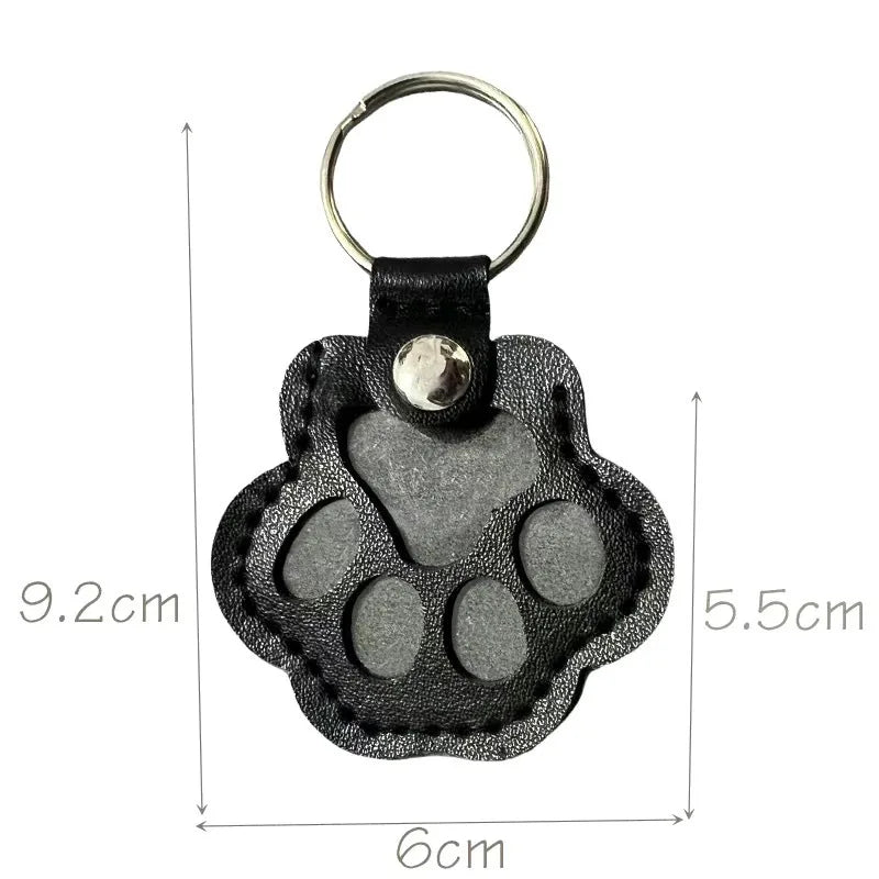 Pet fur keepsake keychain dog and cat paw print locket memorial gift