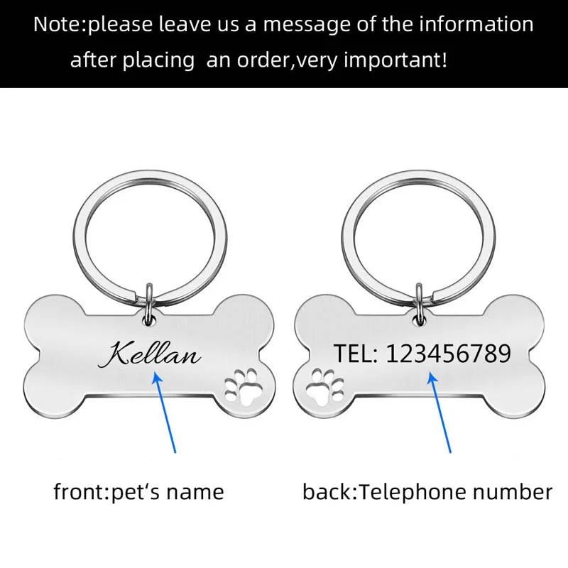 Personalized Engraved Bone Pet ID Tag - product image 13