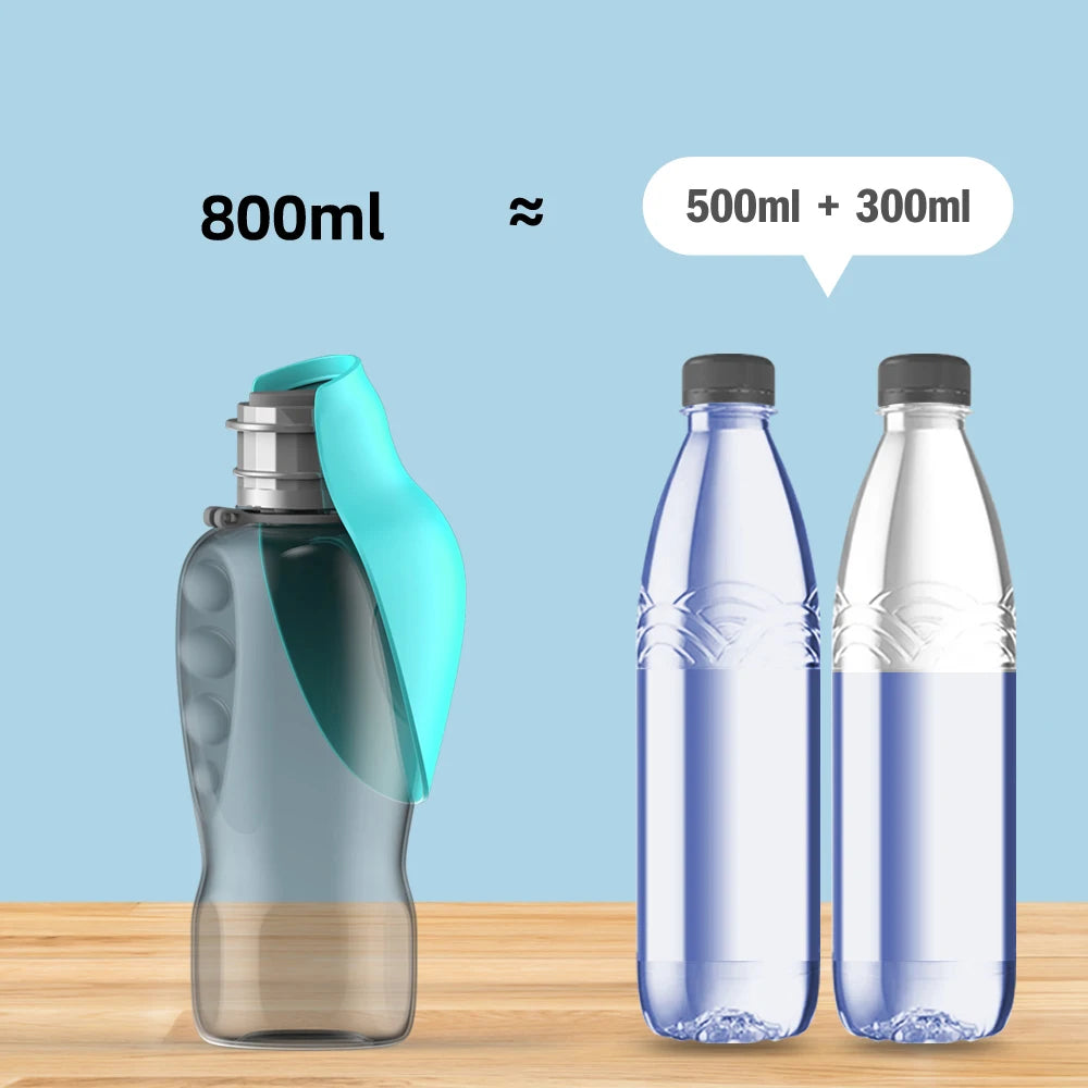 Portable dog travel water bottle 27 fl oz 800 ml with drinking dispenser