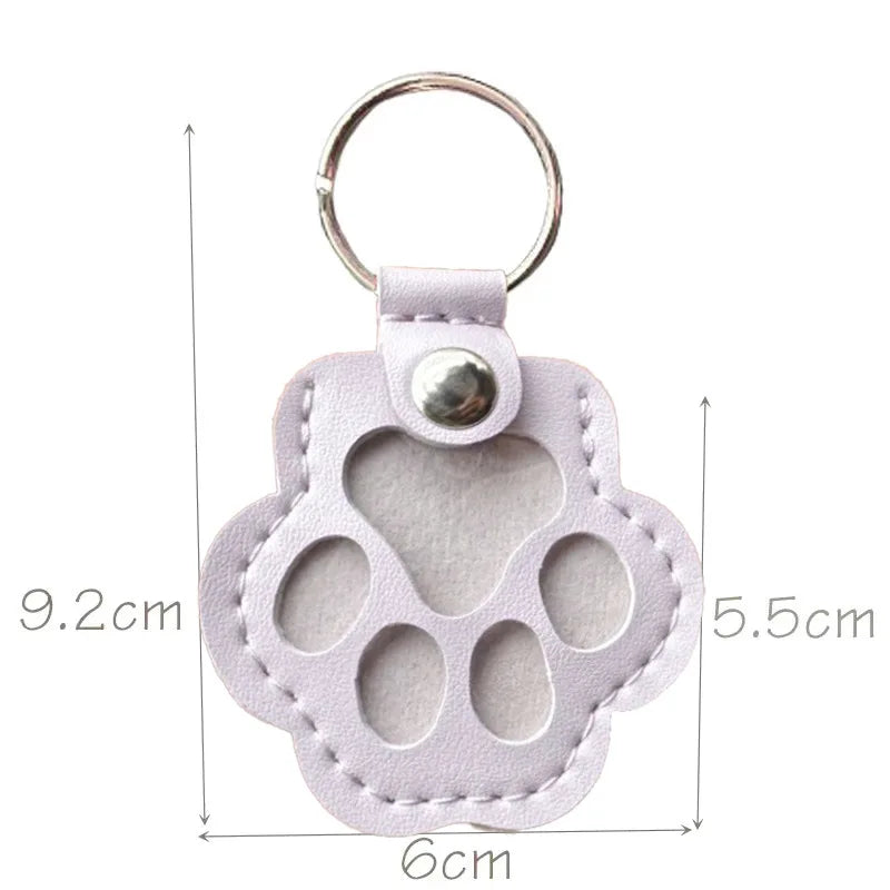 Pet fur keepsake keychain dog and cat paw print locket memorial gift