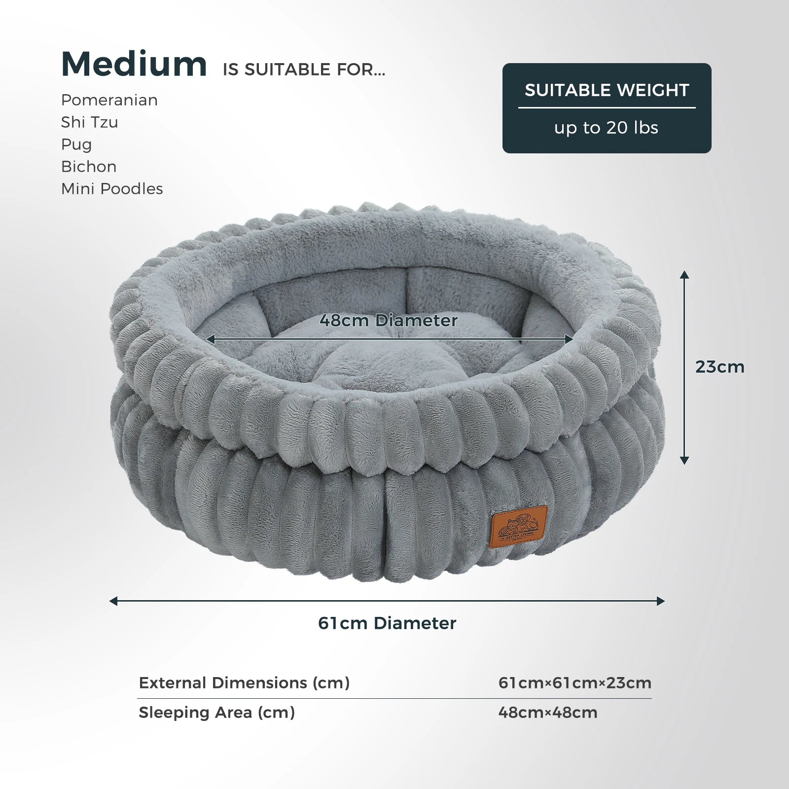 Cozy Round Pet Bed with Non-Slip Base - product image 7