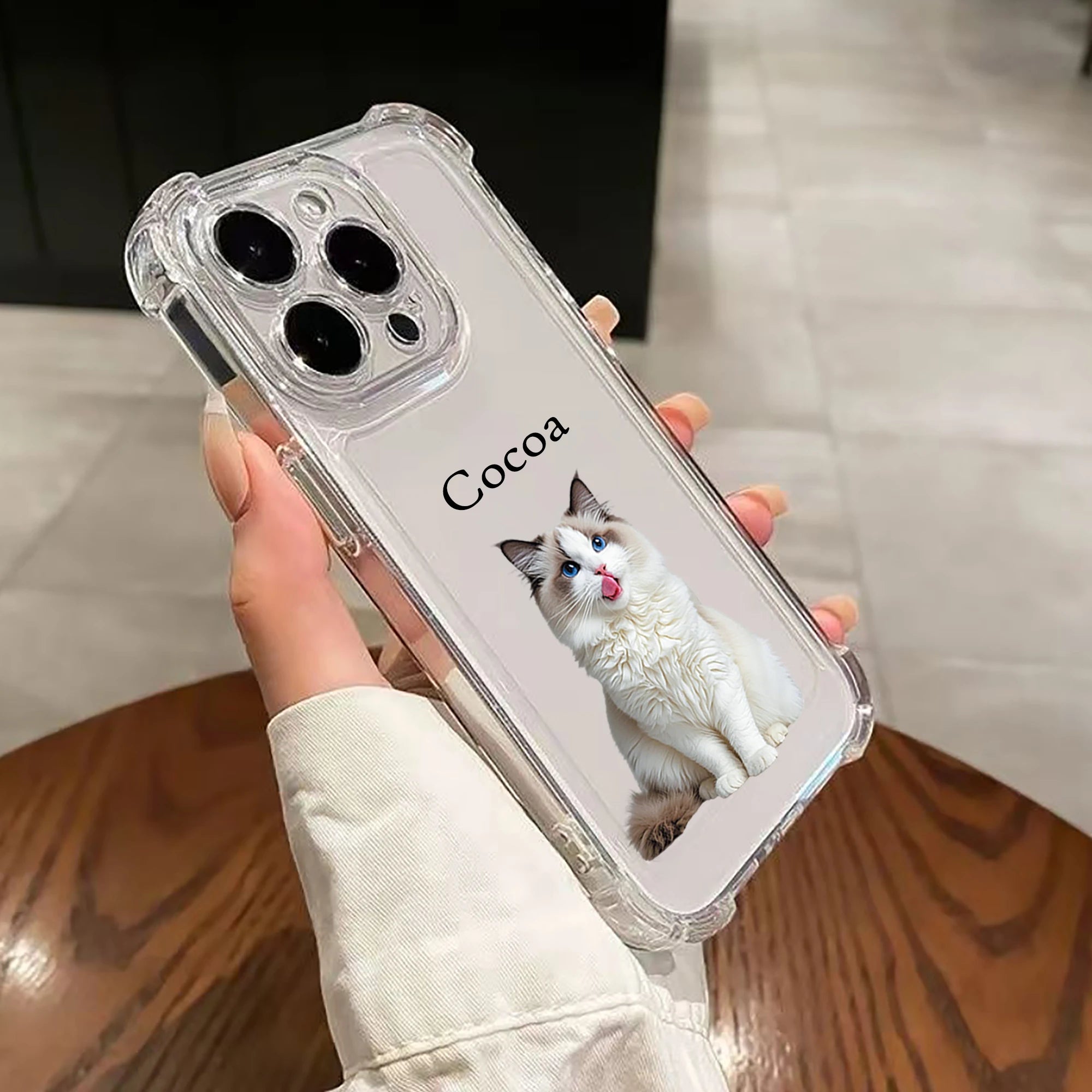 Personalized pet photo phone case for iPhone custom dog or cat case
