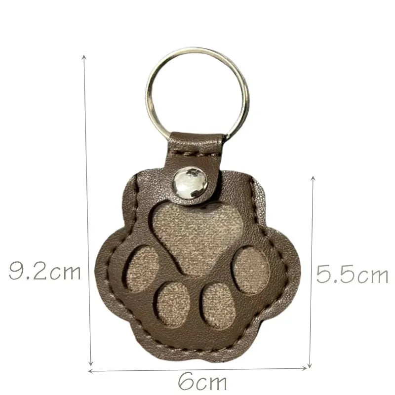 Pet fur keepsake keychain dog and cat paw print locket memorial gift