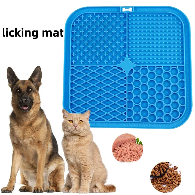 Silicone dog lick mat slow feeder treat mat for grooming and bath time