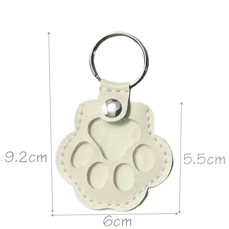 Pet fur keepsake keychain dog and cat paw print locket memorial gift