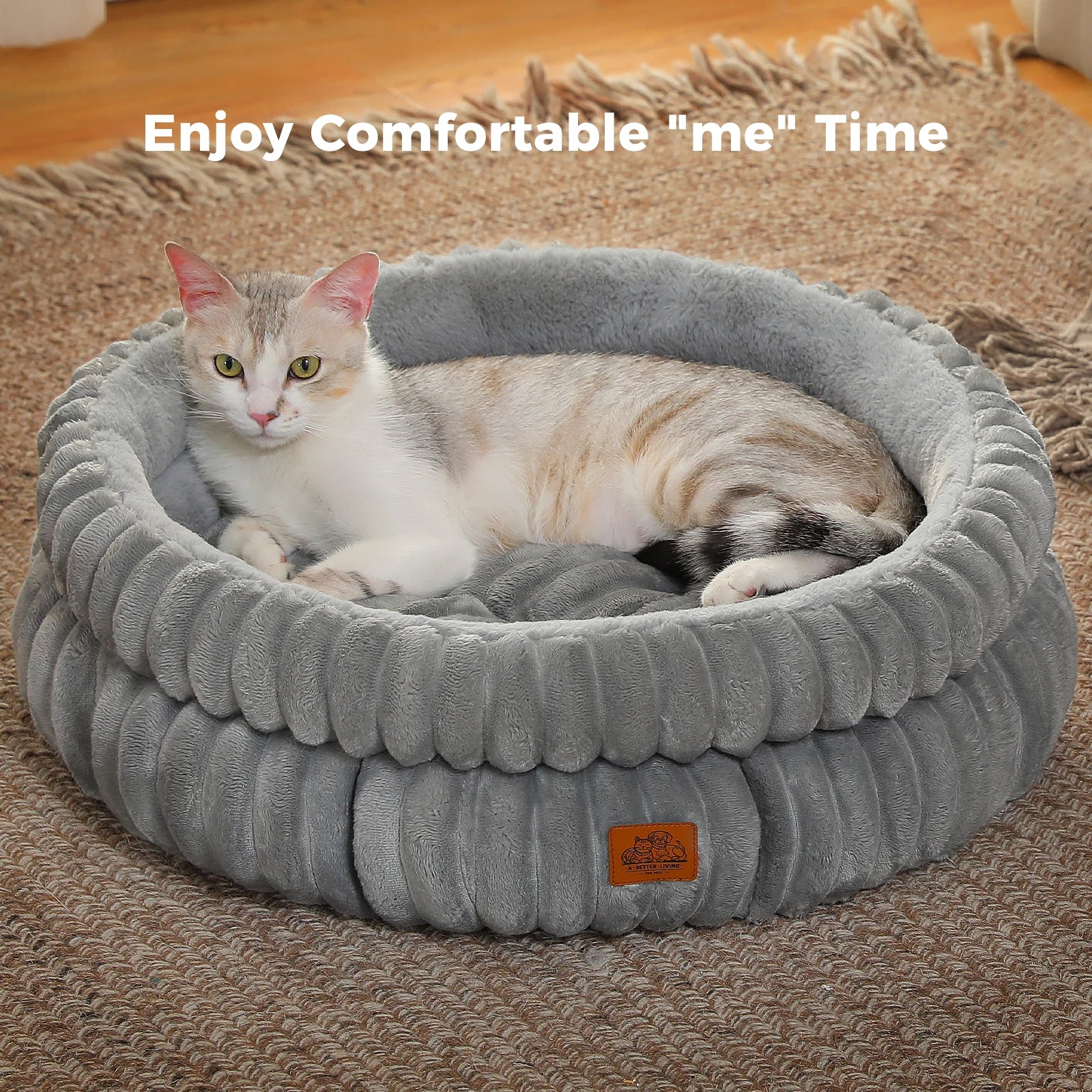Cozy Round Pet Bed with Non-Slip Base - product image 8