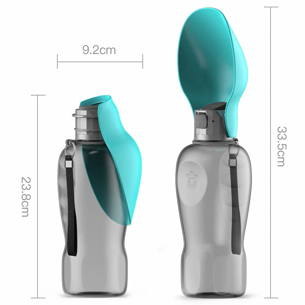 Portable dog travel water bottle 27 fl oz 800 ml with drinking dispenser