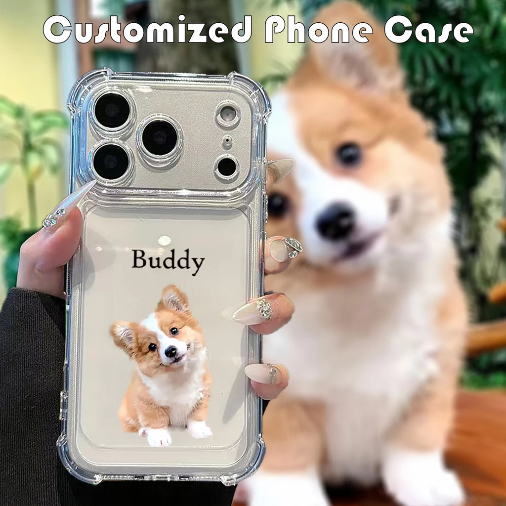 Personalized pet photo phone case for iPhone custom dog or cat case
