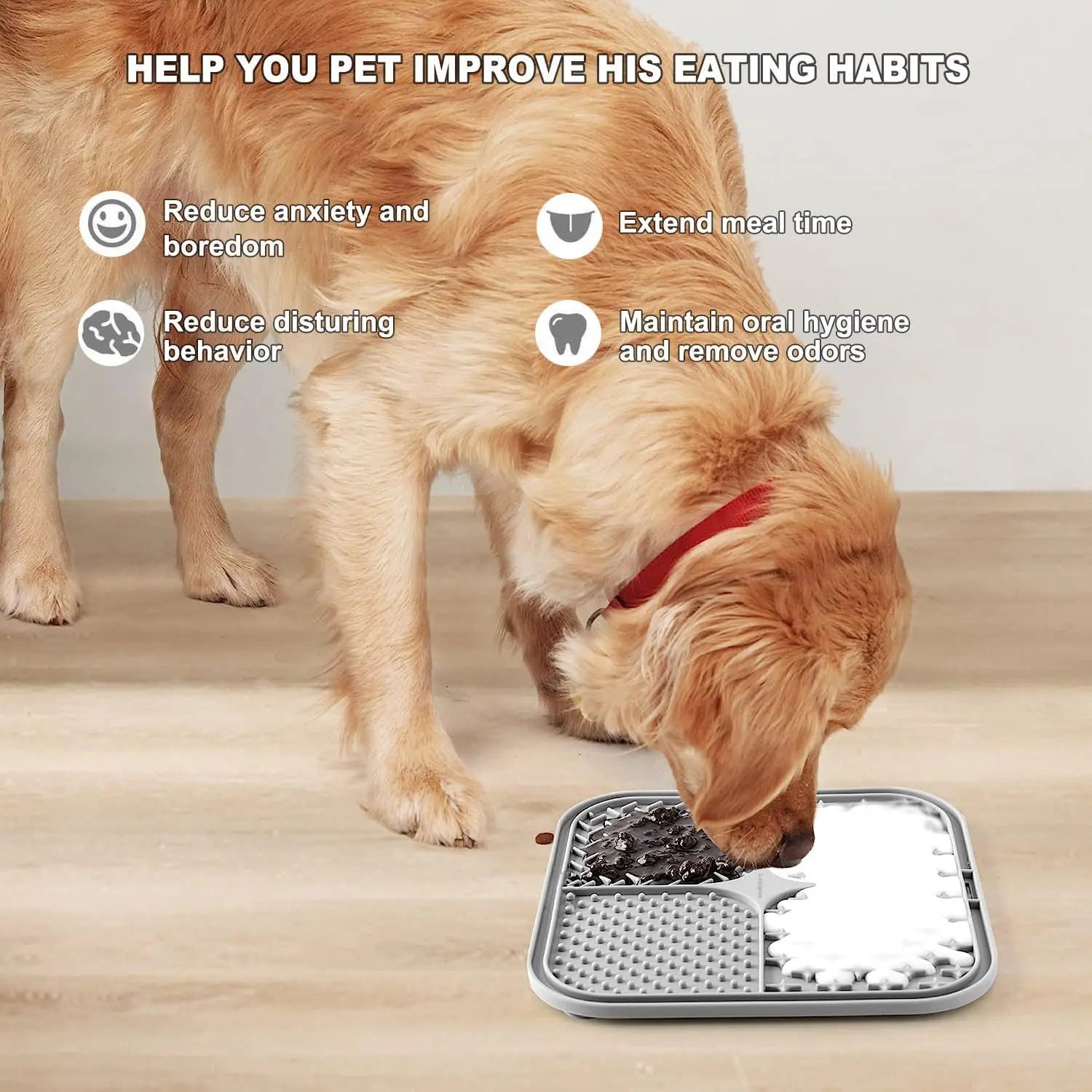 Silicone dog lick mat slow feeder treat mat for grooming and bath time