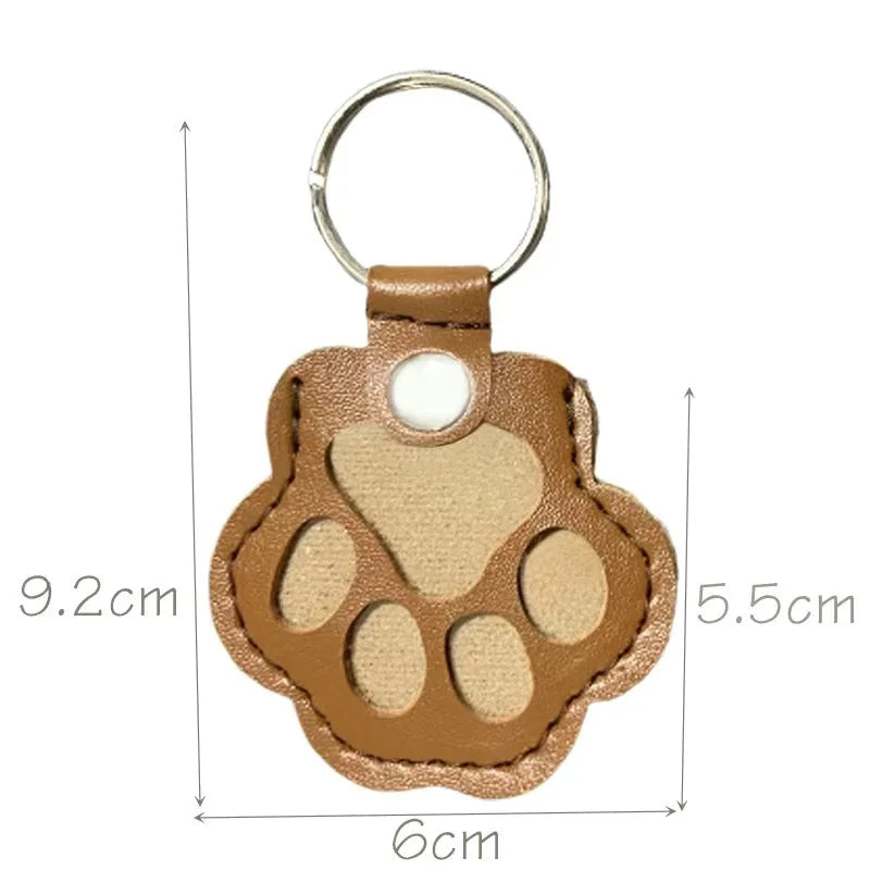 Pet fur keepsake keychain dog and cat paw print locket memorial gift